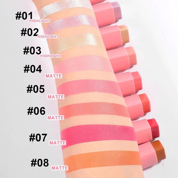 ⁦Hepiide Heart Blush Cream for Cheeks, Eyes, Lips - Natural Waterproof Sweat-Resistant Tinted Solid Stick With Long Lasting Makeup Multi-Use Color (06#, 1)⁩ - الصورة ⁦5⁩