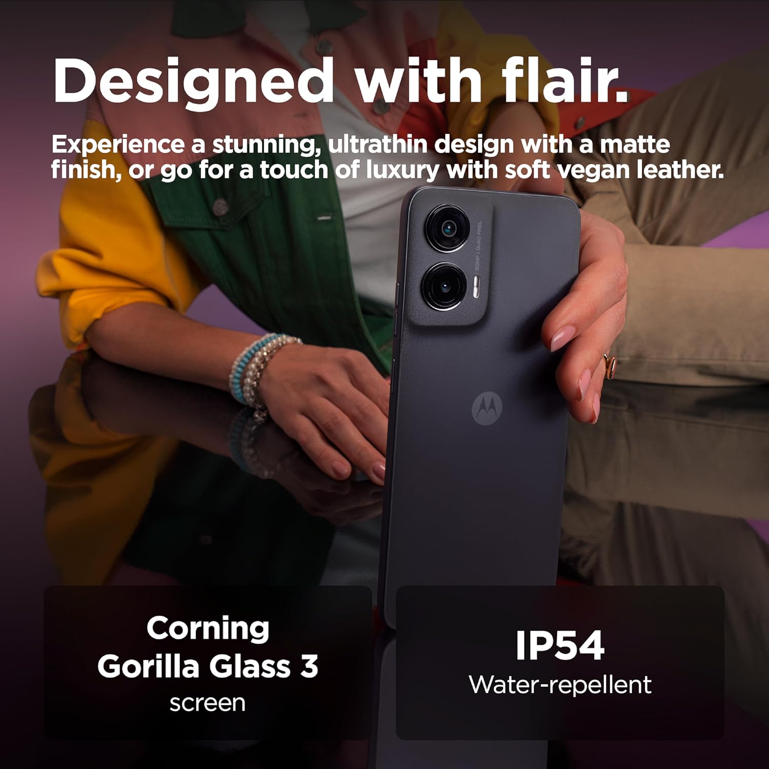 موتورولا G35 5G، ذاكرة RAM 8+8GB، شريحة اتصال PSIM، روم 128GB، يونيسوك T760، شاشة POLED 6.7 انش 120Hz، اندرويد 14، اسود 3 موتورولا G35 5G، ذاكرة RAM 8+8GB، شريحة اتصال PSIM، روم 128GB، يونيسوك T760، شاشة POLED 6.7 انش 120Hz، اندرويد 14، اسود - الصورة 3