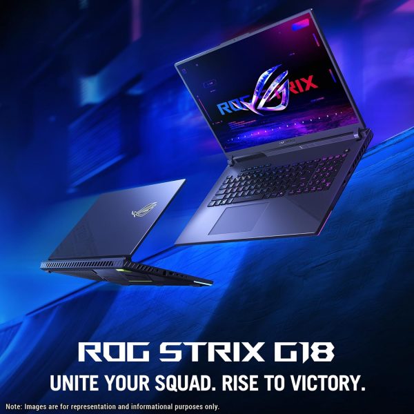 ⁦ASUS ROG Strix G18 Gaming Laptop, AMD Ryzen 9-8940HX, 64 GB DDR5 RAM, 2 TB PCIe SSD, 18" 2.5K (2560x1600) Nebula Display 240Hz, Nvidia G-Force RTX 5070, 4-Zone RGB Keyboard, W11 Pro, Eclipse Gray⁩ - الصورة ⁦3⁩