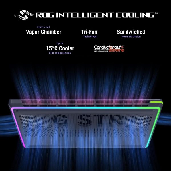 ⁦ASUS ROG Strix G16 (Eclipse Gray) Gaming Laptop | NVIDIA RTX 5050 8GB | Intel Core i7 14650HX | 16GB RAM | 1TB SSD | 16"FHD+ 165Hz | Win11 [G615JHR-1SG7821W]⁩ - الصورة ⁦4⁩