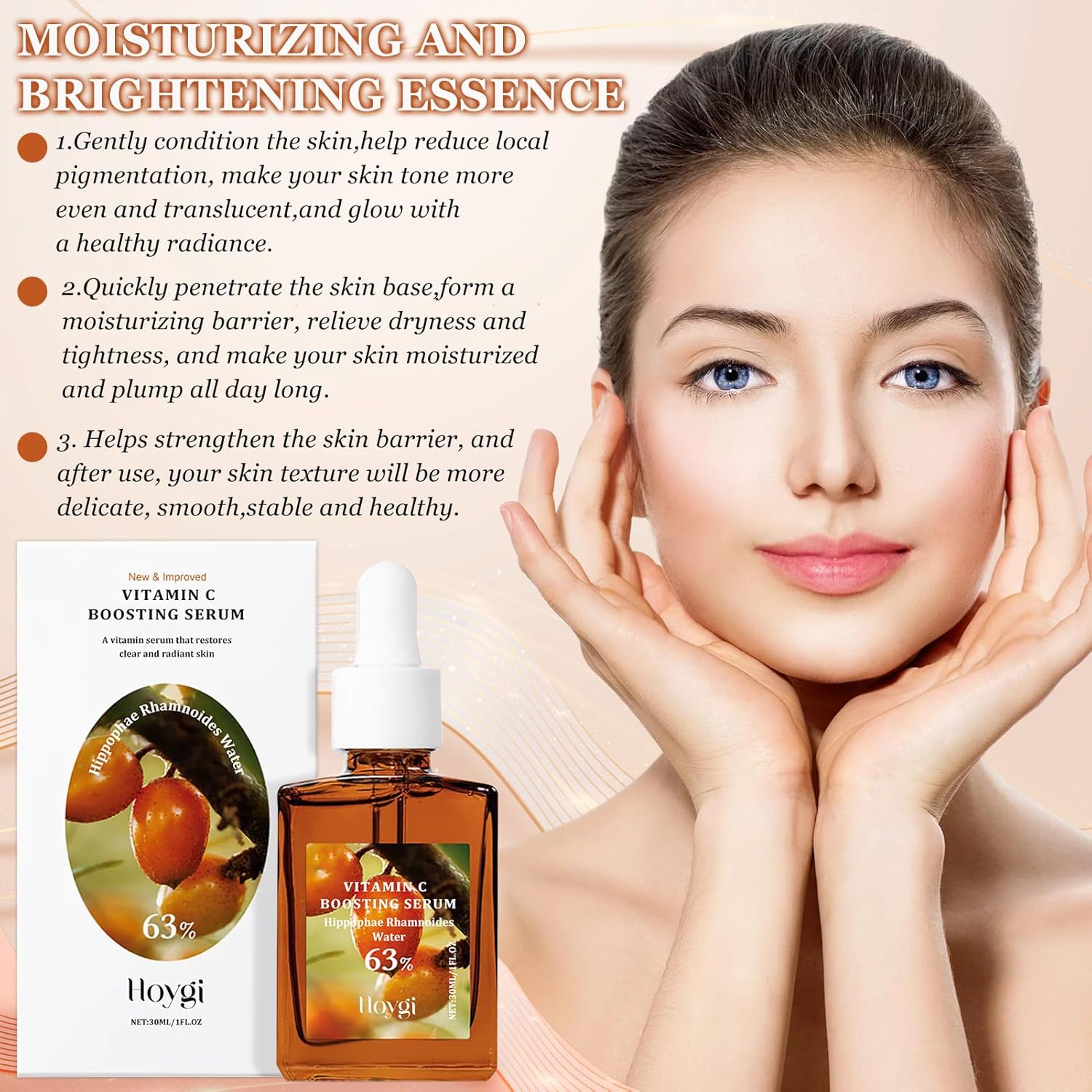 Vitamin C Booster Serum, with Hyaluronic Acid, Vitamin C Serum Face, Anti-Wrinkle Serum, Repairs the Skin Barrier, Helps Eliminate Dark Spots and Uneven Skin Tone 7 Vitamin C Booster Serum, with Hyaluronic Acid, Vitamin C Serum Face, Anti-Wrinkle Serum, Repairs the Skin Barrier, Helps Eliminate Dark Spots and Uneven Skin Tone - الصورة 7