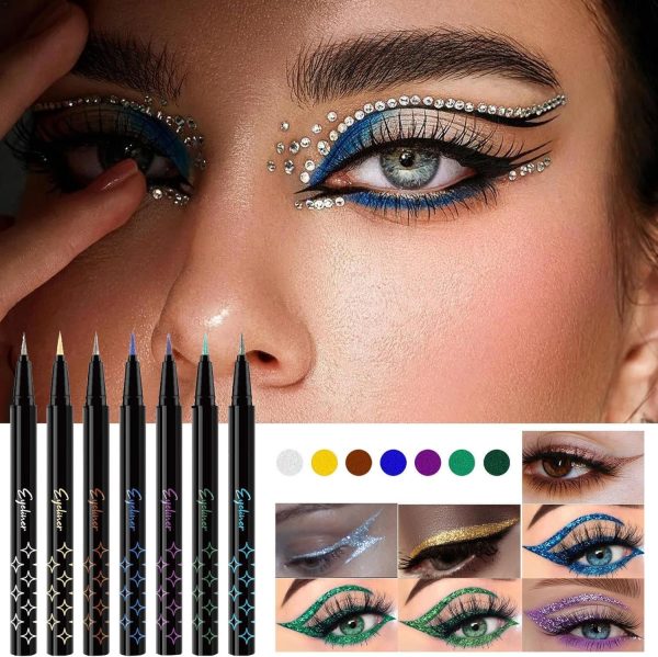 ⁦Azonee Eye Liner Pen Set, Eye Shadow Pencil Pearl Eye Liner Kit, Sparkle Shimmer Colored Eyeliner Pen, High-Color Long-Lasting Waterproof Eyeshadow Set⁩ - الصورة ⁦2⁩