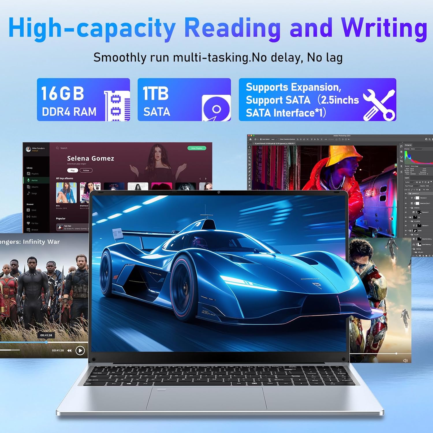 MITUNTUN 16 Inch Gaming Laptop Computer, 2025 Win 11 Pro Lap Top 16GB DDR4 RAM 1TB SSD, Processor N100(Up to 3.4GHz), 1200p FHD IPS Display, Backlit Keyboard, 6000mAh, Portatil for Game & Business 3 MITUNTUN 16 Inch Gaming Laptop Computer, 2025 Win 11 Pro Lap Top 16GB DDR4 RAM 1TB SSD, Processor N100(Up to 3.4GHz), 1200p FHD IPS Display, Backlit Keyboard, 6000mAh, Portatil for Game & Business - الصورة 3