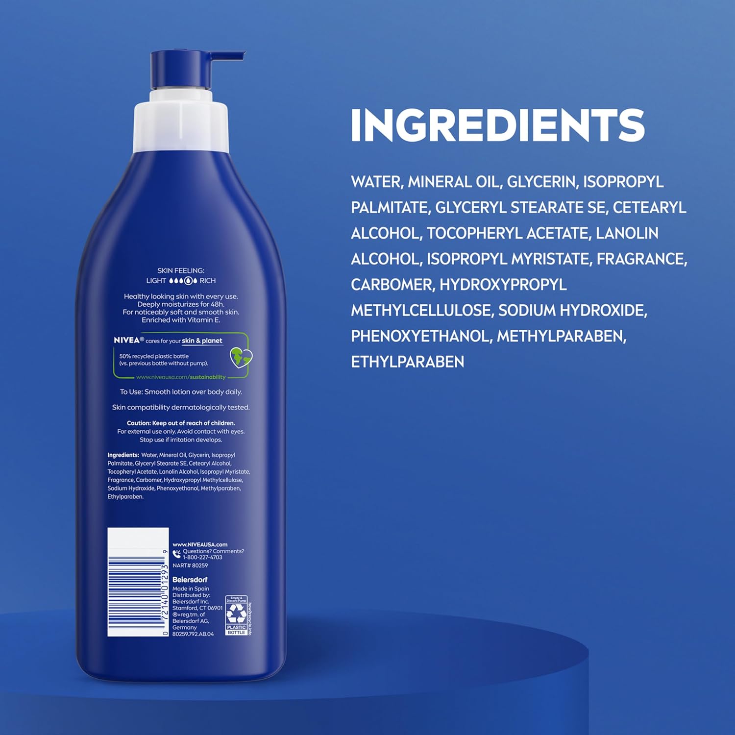 NIVEA Original Moisture Body Lotion with Vitamin E, Body Lotion for Dry Skin, 16.9 Fl Oz Pump Bottle 8 NIVEA Original Moisture Body Lotion with Vitamin E, Body Lotion for Dry Skin, 16.9 Fl Oz Pump Bottle - الصورة 8