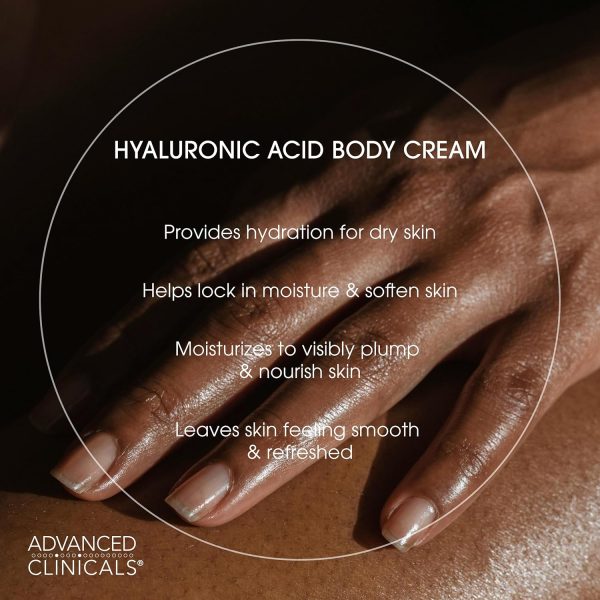 ⁦Advanced Clinicals Hyaluronic Acid Body Lotion + Firming Collagen Cream 2pc Skin Care Set | Skin Tightening Body Moisturizer & Face Lotion | Hyaluronic Acid Lotion | Skin Care Products, 2pc Bundle⁩ - الصورة ⁦4⁩