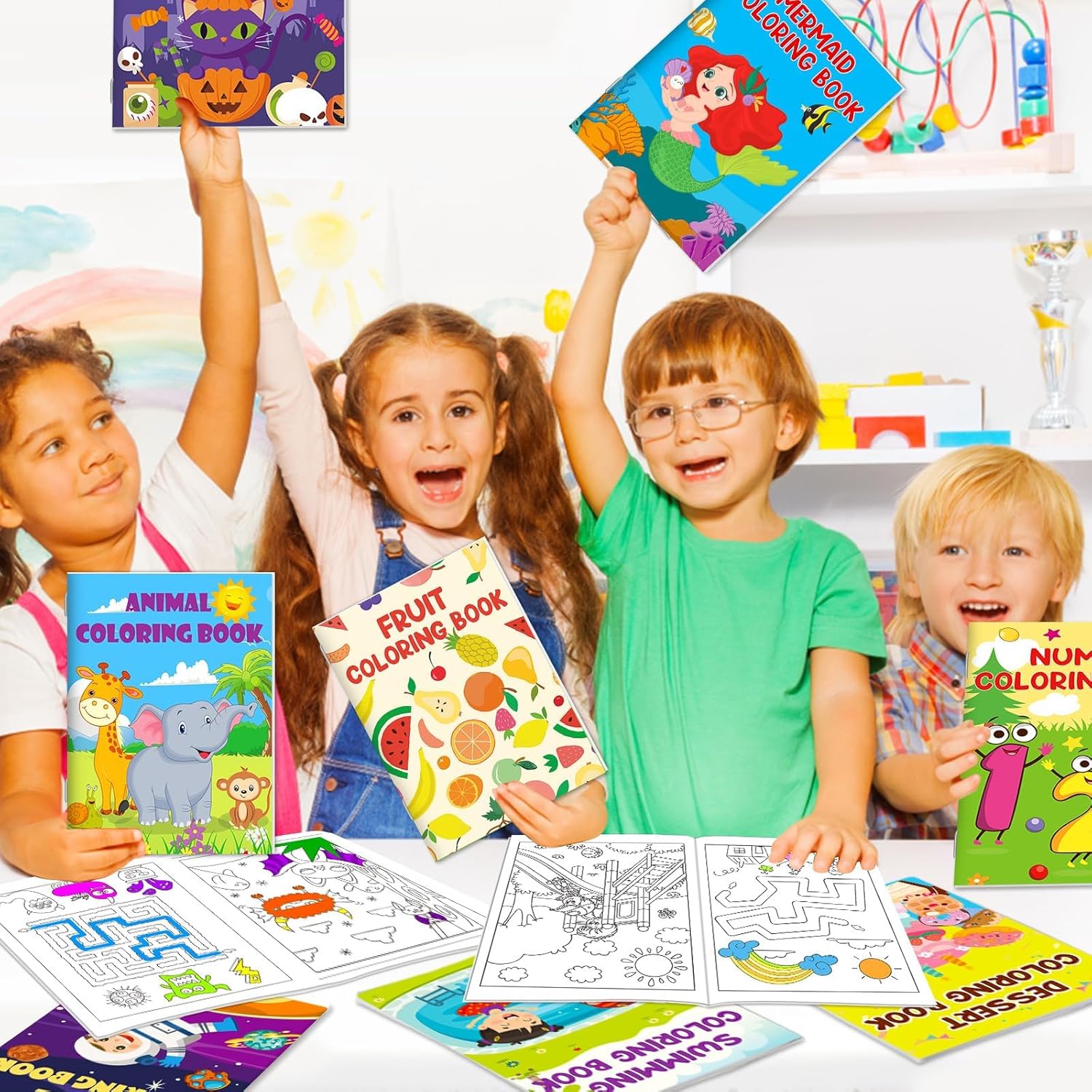 48 Pack Coloring Books for Kids Ages 4-8, Small Books for Ages 2-4, Birthday Party Favors, Bulk Gifts, Goodie Bags Stuffers, Classroom Activity - Includes Mermaid, Dinosaur, Animals 4 48 Pack Coloring Books for Kids Ages 4-8, Small Books for Ages 2-4, Birthday Party Favors, Bulk Gifts, Goodie Bags Stuffers, Classroom Activity - Includes Mermaid, Dinosaur, Animals - الصورة 4