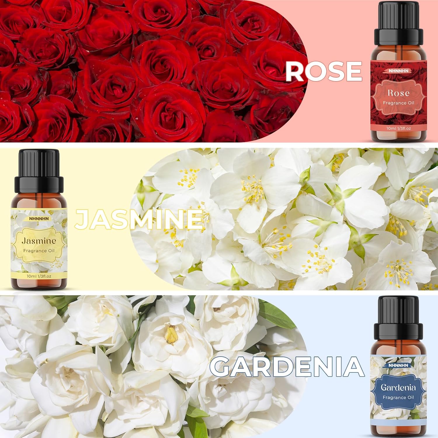Floral Essential Oils Set - Pure Natural Fragrance Oils Blends for Diffuser - Lavender, Rose, Jasmine, Cherry Blossom, Gardenia, Chamomile, Candle & Soap Making | Aromatherapy Oils for Home, 6x10ml 4 Floral Essential Oils Set - Pure Natural Fragrance Oils Blends for Diffuser - Lavender, Rose, Jasmine, Cherry Blossom, Gardenia, Chamomile, Candle & Soap Making | Aromatherapy Oils for Home, 6x10ml - الصورة 4