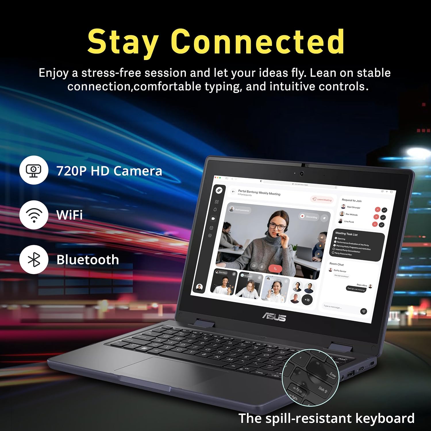 ASUS BR1102FGA 11.6" 2-in-1 Rugged & Spill Resistant Touchscreen Laptop, Intel Celeron N100, 4GB RAM, 288GB Storage(128GB SSD+160GB Docking Station Set), UHD Graphics, WiFi 6, Webcam, Win 11 Pro, Gray 5 ASUS BR1102FGA 11.6" 2-in-1 Rugged & Spill Resistant Touchscreen Laptop, Intel Celeron N100, 4GB RAM, 288GB Storage(128GB SSD+160GB Docking Station Set), UHD Graphics, WiFi 6, Webcam, Win 11 Pro, Gray - الصورة 5