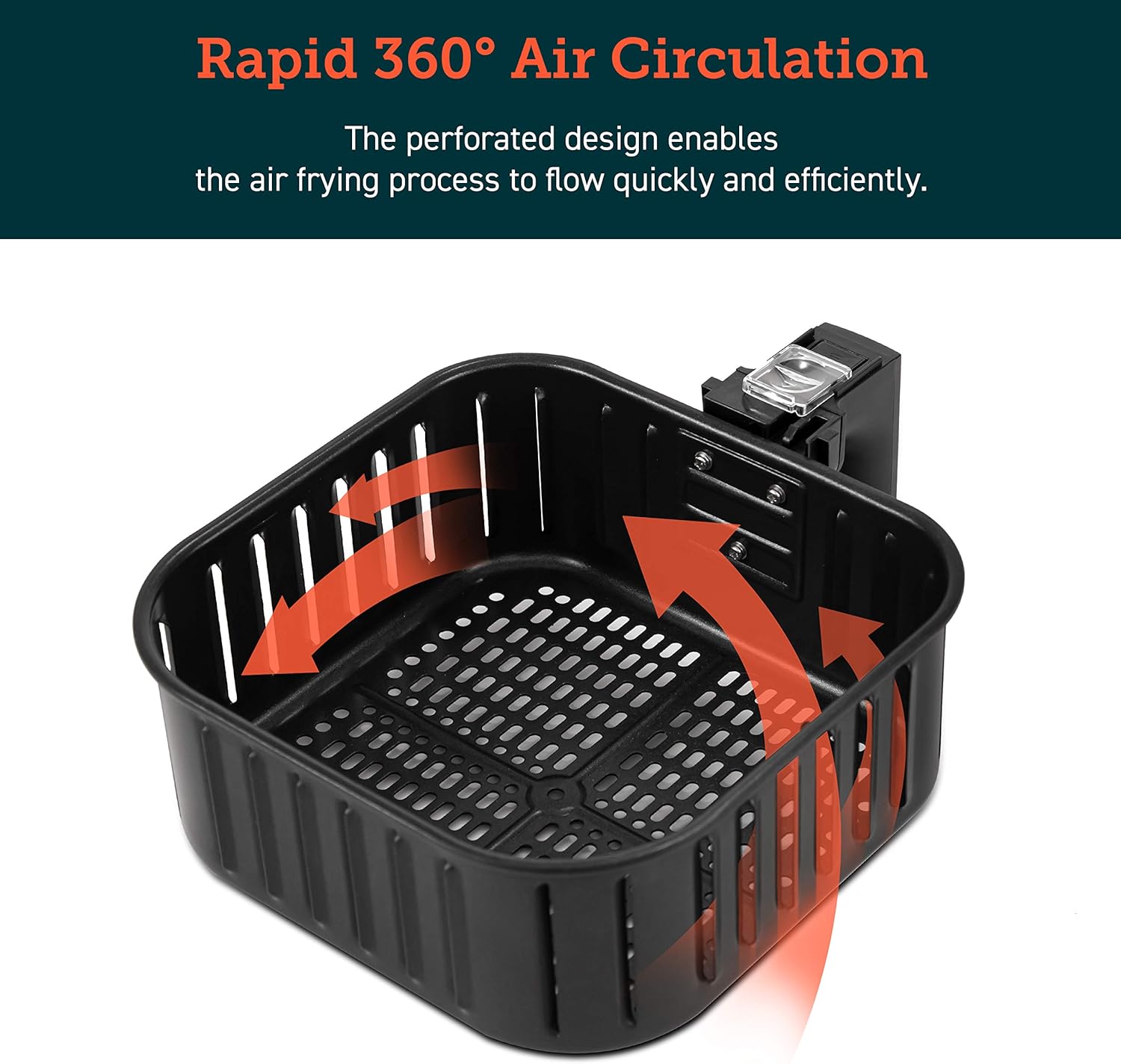 COSORI Air Fryer Accessories, Replacement 5.8QT Original Basket For COSORI CP358-AF, CS358-AF Air Fryers, Non-Stick, Dishwasher-Safe, CAF-P582B 4 COSORI Air Fryer Accessories, Replacement 5.8QT Original Basket For COSORI CP358-AF, CS358-AF Air Fryers, Non-Stick, Dishwasher-Safe, CAF-P582B - الصورة 4