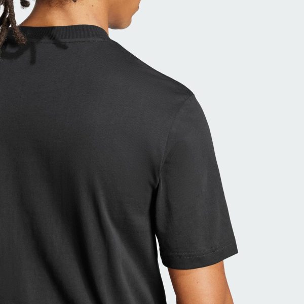 ⁦adidas Essentials Small Logo Single Jersey Black Men T-Shirt, S⁩ - الصورة ⁦3⁩