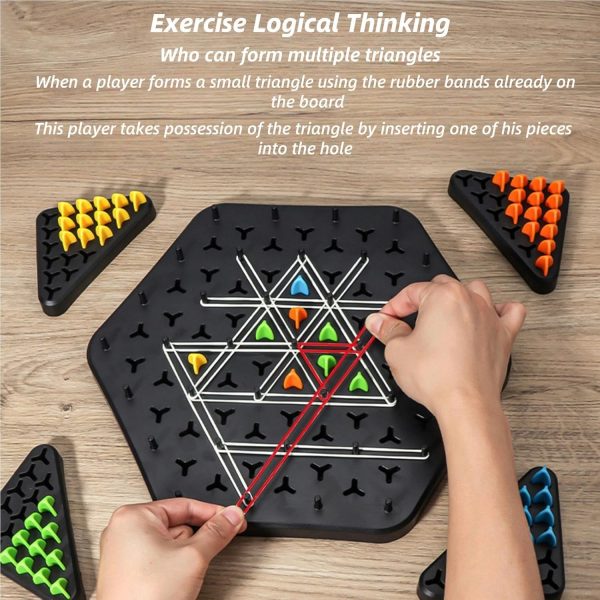 ⁦XICEN Chain Triangle Chess Game, Board Games for Family Night, Family Games for Kids and Adults, 2 to 4 Players, Interactive Brain Teaser⁩ - الصورة ⁦2⁩