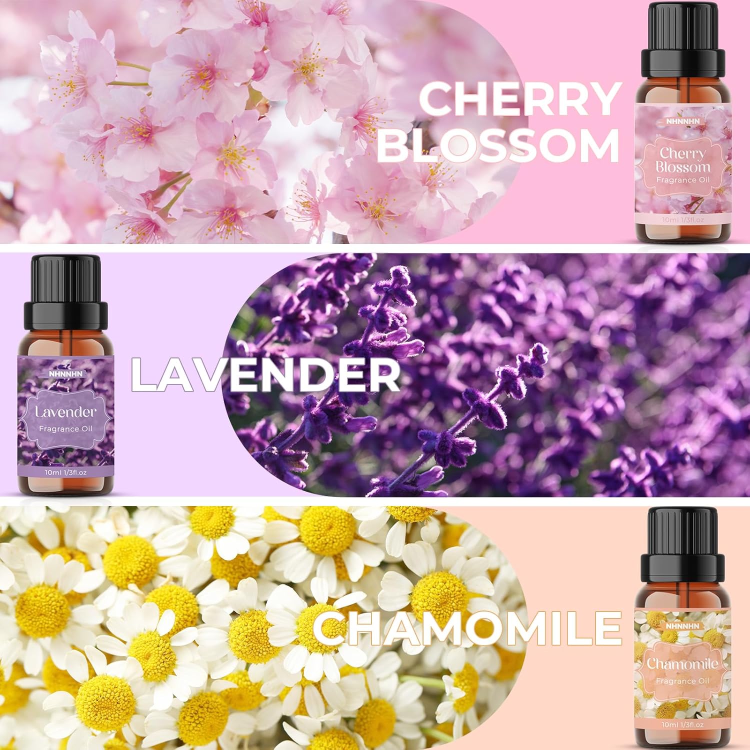Floral Essential Oils Set - Pure Natural Fragrance Oils Blends for Diffuser - Lavender, Rose, Jasmine, Cherry Blossom, Gardenia, Chamomile, Candle & Soap Making | Aromatherapy Oils for Home, 6x10ml 3 Floral Essential Oils Set - Pure Natural Fragrance Oils Blends for Diffuser - Lavender, Rose, Jasmine, Cherry Blossom, Gardenia, Chamomile, Candle & Soap Making | Aromatherapy Oils for Home, 6x10ml - الصورة 3