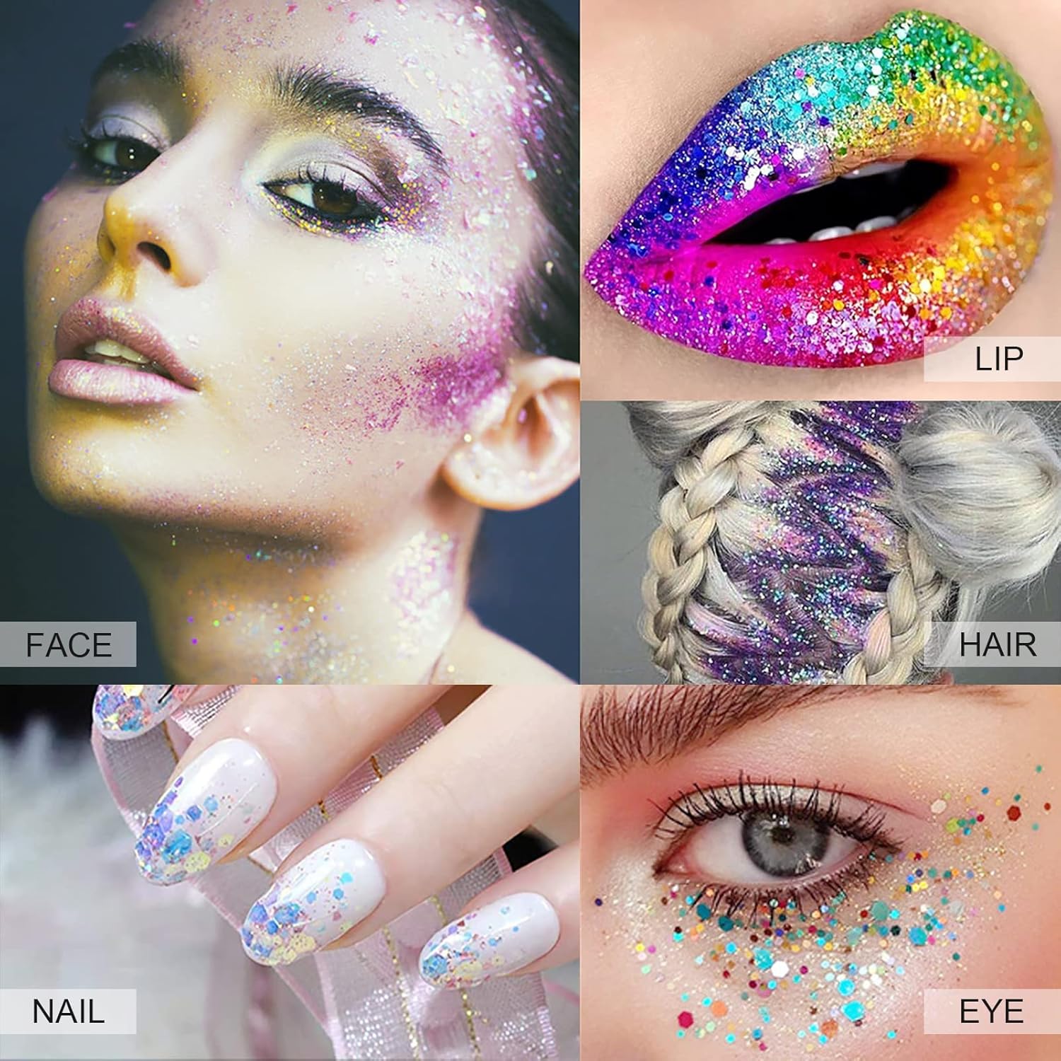 MAKINGTEC 2 Bottle Mermaid Sequins Body Glitter Gel, Long Lasting Holographic Glitter Body Makeup for Women, Waterproof Face Glitter Gel Total 3 MAKINGTEC 2 Bottle Mermaid Sequins Body Glitter Gel, Long Lasting Holographic Glitter Body Makeup for Women, Waterproof Face Glitter Gel Total - الصورة 3