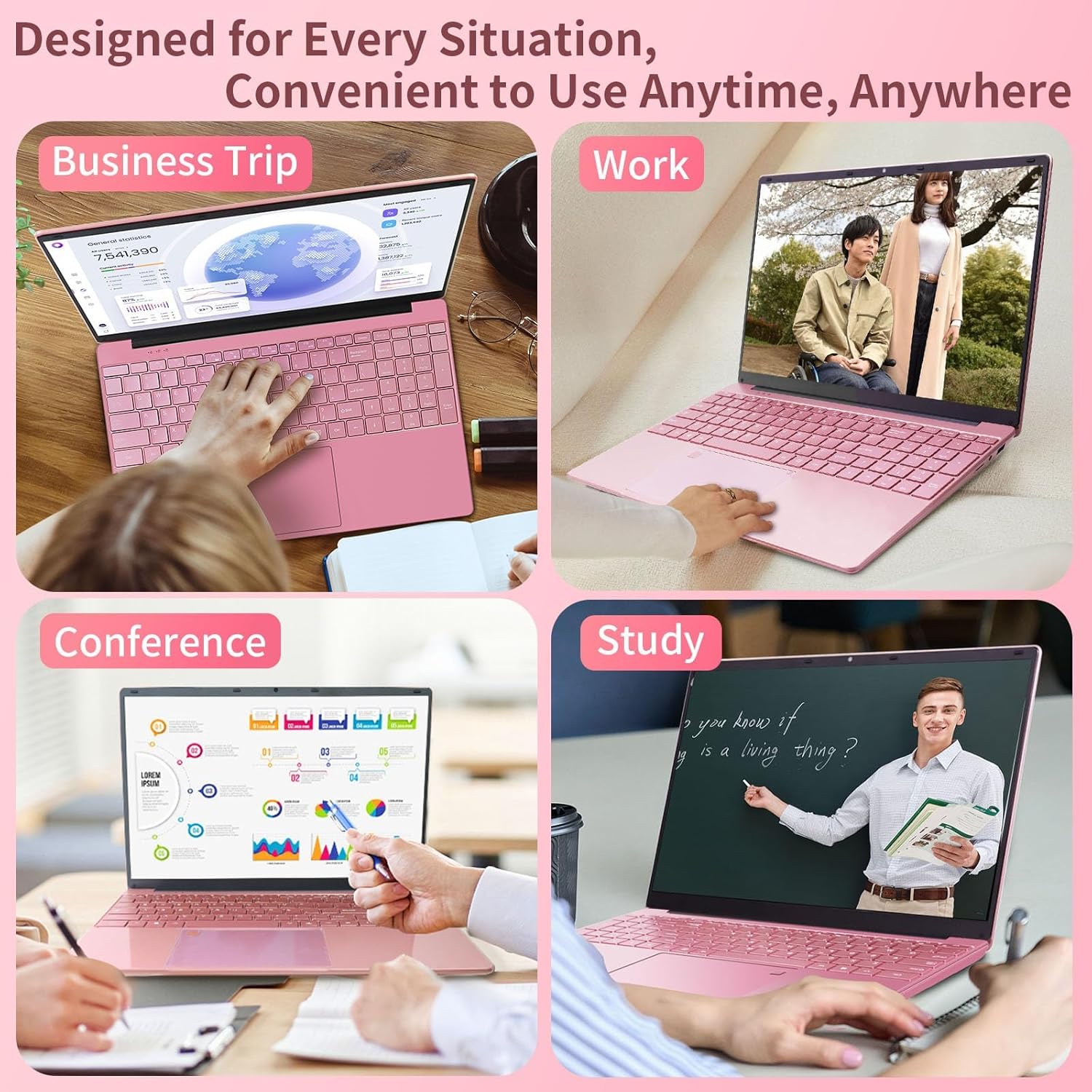 BINHENGLON 15.6 inch Laptops Computer Celeron N95 FHD 16G RAM SSD Large Screen Bluetooth 5.0 Fingerprint Laptop Windows 11 Ultrabook Wi-Fi 2.4GHz/5GHz, USB3.0(Rose Gold, 16G+512GB SSD) 7 BINHENGLON 15.6 inch Laptops Computer Celeron N95 FHD 16G RAM SSD Large Screen Bluetooth 5.0 Fingerprint Laptop Windows 11 Ultrabook Wi-Fi 2.4GHz/5GHz, USB3.0(Rose Gold, 16G+512GB SSD) - الصورة 7