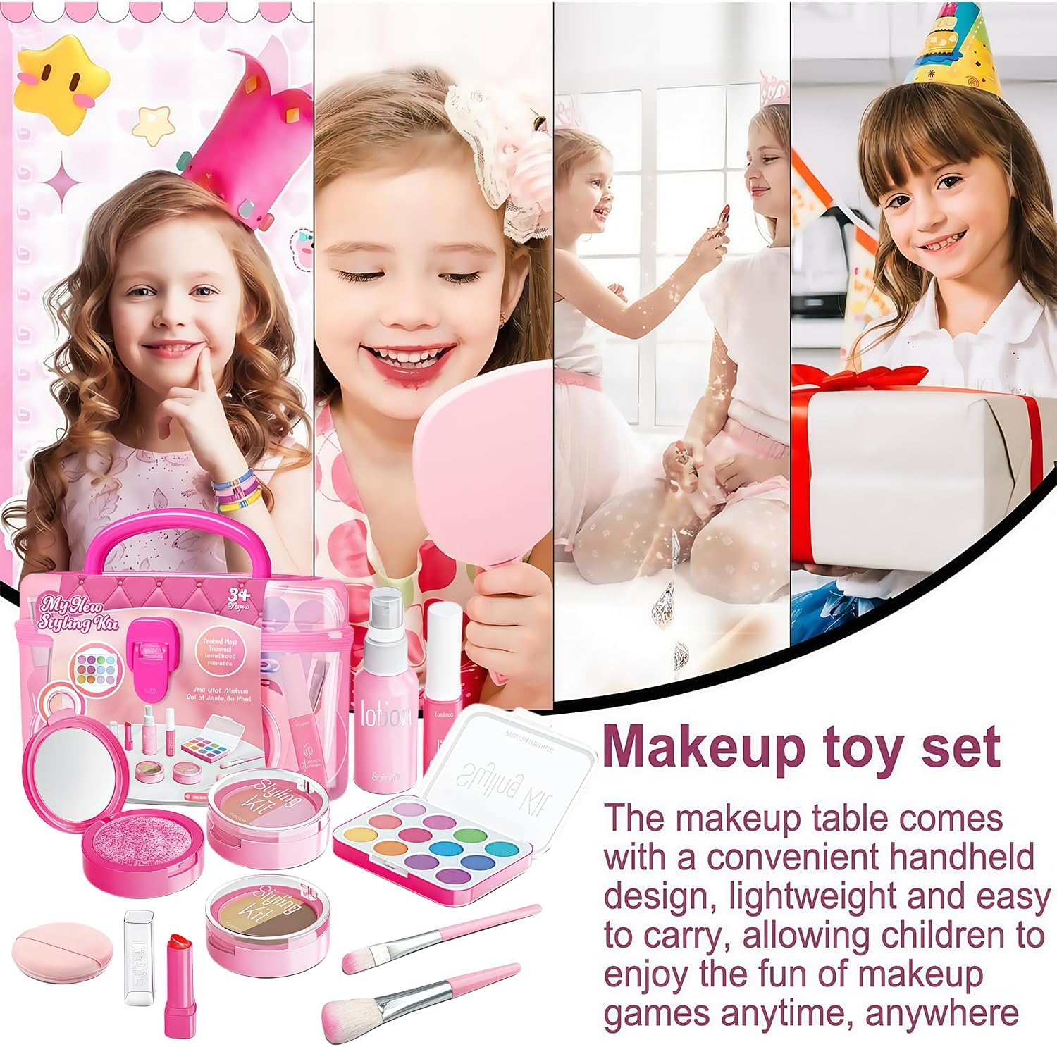 مجموعة مكياج للأطفال، مجموعة مستحضرات تجميل آمنة وقابلة للغسل للبنات الصغيرات، ألعاب مكياج للعب التظاهري، مجموعة مكياج للبنات بعمر 4-10 سنوات من بوم (ليست مكياج حقيقي) 4 مجموعة مكياج للأطفال، مجموعة مستحضرات تجميل آمنة وقابلة للغسل للبنات الصغيرات، ألعاب مكياج للعب التظاهري، مجموعة مكياج للبنات بعمر 4-10 سنوات من بوم (ليست مكياج حقيقي) - الصورة 4