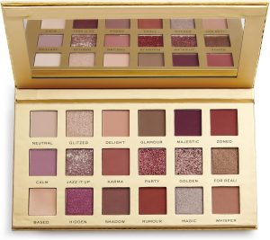Revolution Beauty London Pro Eyeshadow Palette, Glitter, Matte & Pearl Pigments, 18 Panned Shadows, Vegan & Cruelty-Free, New Neutral, 0.63 Oz