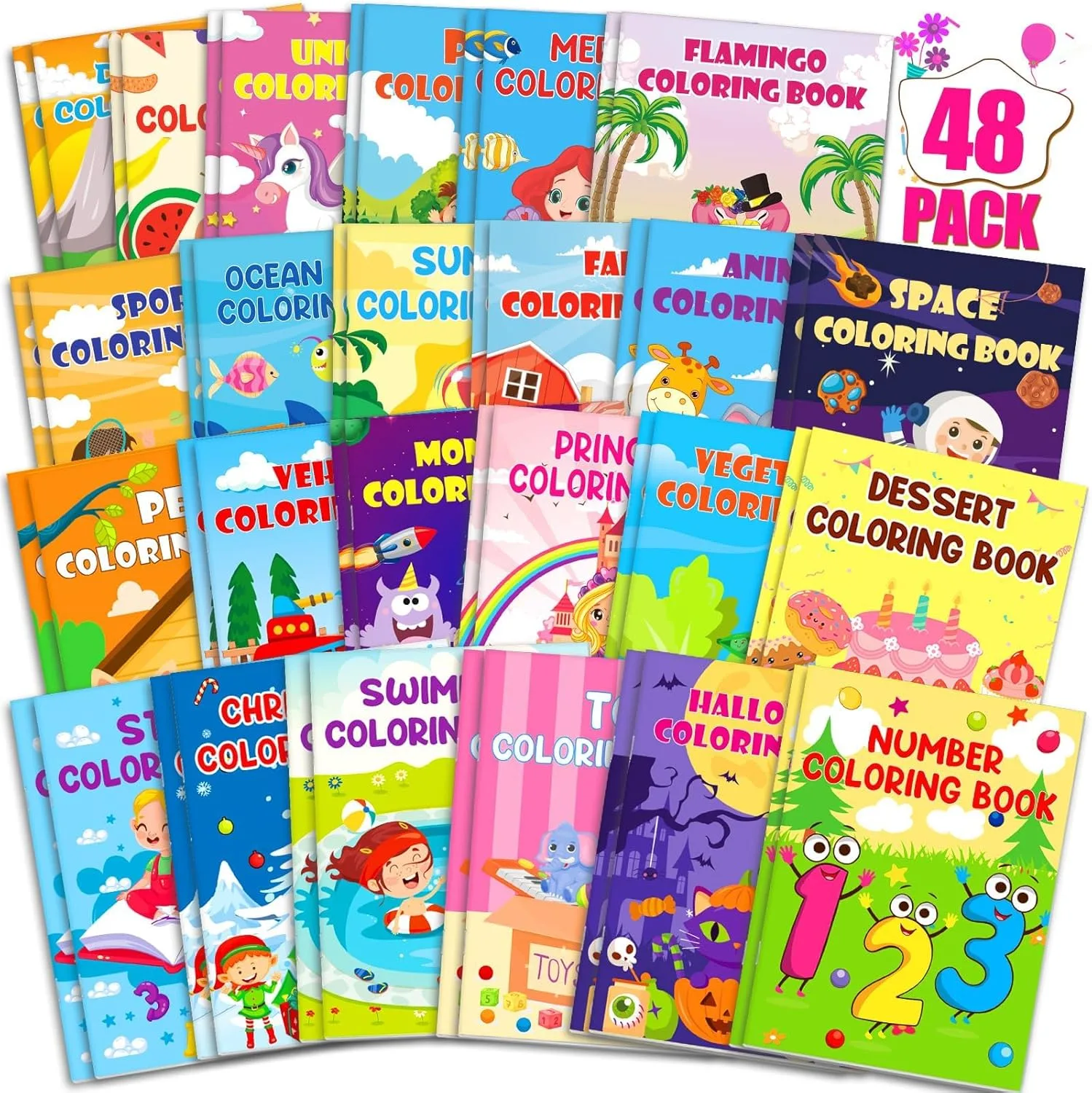 48 Pack Coloring Books for Kids Ages 4-8, Small Books for Ages 2-4, Birthday Party Favors, Bulk Gifts, Goodie Bags Stuffers, Classroom Activity - Includes Mermaid, Dinosaur, Animals 8 48 Pack Coloring Books for Kids Ages 4-8, Small Books for Ages 2-4, Birthday Party Favors, Bulk Gifts, Goodie Bags Stuffers, Classroom Activity - Includes Mermaid, Dinosaur, Animals