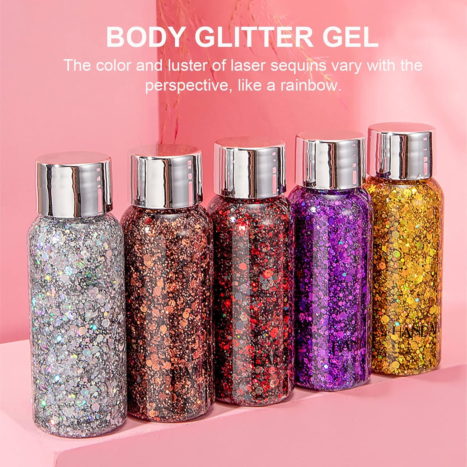MAKINGTEC 2 Bottle Mermaid Sequins Body Glitter Gel, Long Lasting Holographic Glitter Body Makeup for Women, Waterproof Face Glitter Gel Total 7 MAKINGTEC 2 Bottle Mermaid Sequins Body Glitter Gel, Long Lasting Holographic Glitter Body Makeup for Women, Waterproof Face Glitter Gel Total - الصورة 7