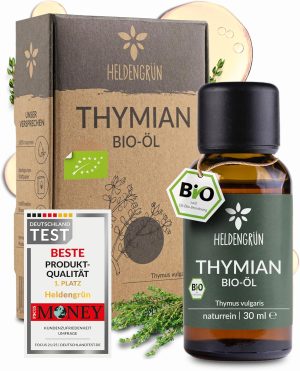 Heldengrün® Organic Thyme Oil - 100% Natural, Certified Food Grade - Greece