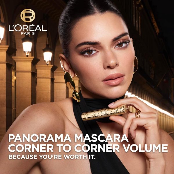 ⁦L’Oréal Paris Voluminous Panorama Mascara, Volumizing and Lengthening Mascara, Washable Longwear and Smudge Resistant Make Up, Blackest Black, 0.33 Fl Oz⁩ - الصورة ⁦2⁩