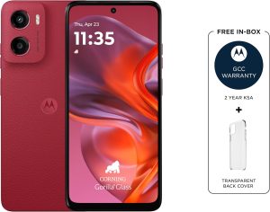 جوال موتورولا G05، ذاكرة RAM 4+8GB، شريحتين اتصال، ذاكرة روم 256GB، ميديا تيك هيليو G81، 6.67 بوصة 90 هرتز، أندرويد 15، أحمر برقوقي