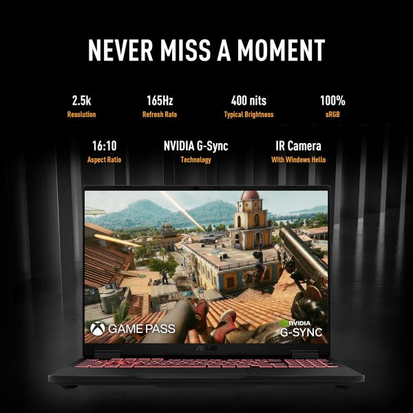 ⁦ASUS TUF Gaming A16 (Jaeger Gray) Gaming Laptop | NVIDIA RTX 5050 8GB | AMD Ryzen 7 260 | 16GB RAM | 512GB SSD | 16"FHD+ 165Hz Display | Win11 [FA608UH-G1S825W]⁩ - الصورة ⁦8⁩