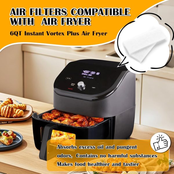 ⁦12 Pcs Air Fryer Replacement Filters Compatible with Instant Vortex Plus 6 Quart Air Fryer Filters Air Fryer Accessories Effective at Removing Odors Filters for Air Fryer(White)⁩ - الصورة ⁦6⁩
