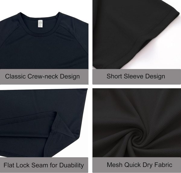 ⁦3 Pack Running T-shirts for Men Quick Dry Gym T Shirt Short Sleeve Crew Neck Running Shirts Moisture Wicking Active Athletic Running Tops Men Mesh Work Shirts⁩ - الصورة ⁦5⁩