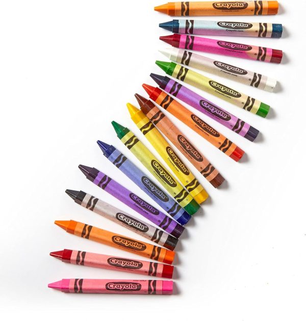 ⁦Crayola – 16Pcs Triangular Crayons | Anti Roll Crayon, Writing Grip, Strong & Big Size, Tray & Lid for Storage | Non-Toxic, Primary & Secondary Colors | 4+ Years⁩ - الصورة ⁦4⁩