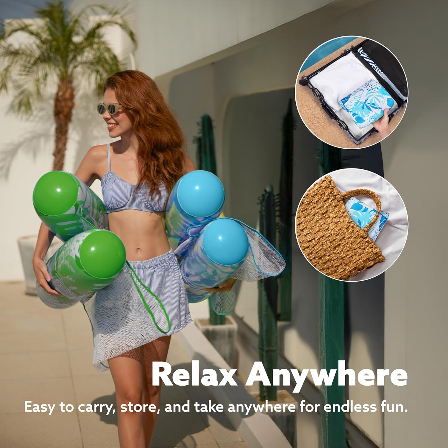 Sloosh 2 Packs Hammock Pool Floats Adults, 4-in-1 Multi-Purpose Inflatable Pool Floats PVC Water Hammock Lounge Floaties 6 Sloosh 2 Packs Hammock Pool Floats Adults, 4-in-1 Multi-Purpose Inflatable Pool Floats PVC Water Hammock Lounge Floaties - الصورة 6