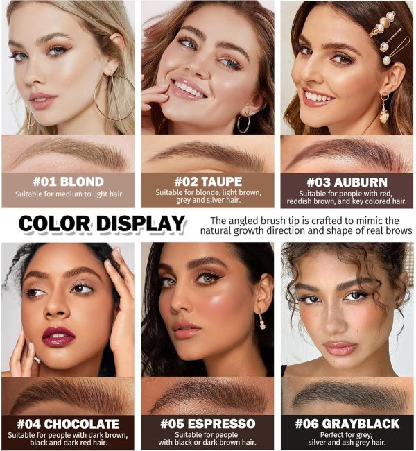 ⁦ALMEKAQUZ Brow Angled Brush & Dip Liquid Eyebrow Gel, Brow Lamination & Powder Pen, Eyebrow Hair Stroke Brush, Wild Eyebrow Pencil Waterproof Long Lasting Quick Drying (Taupe)⁩ - الصورة ⁦3⁩