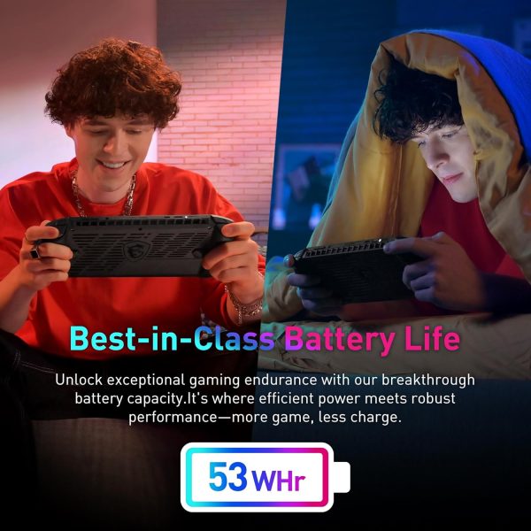 ⁦MSI Claw A1M PC Gaming Handheld: Intel Ultra 7-155H, 8" FHD 120Hz Display, 16GB LPDDR5, 1TB NVMe SSD, SD Card Reader, Thunderbolt 4, Win 11 Home: Black 229US⁩ - الصورة ⁦4⁩