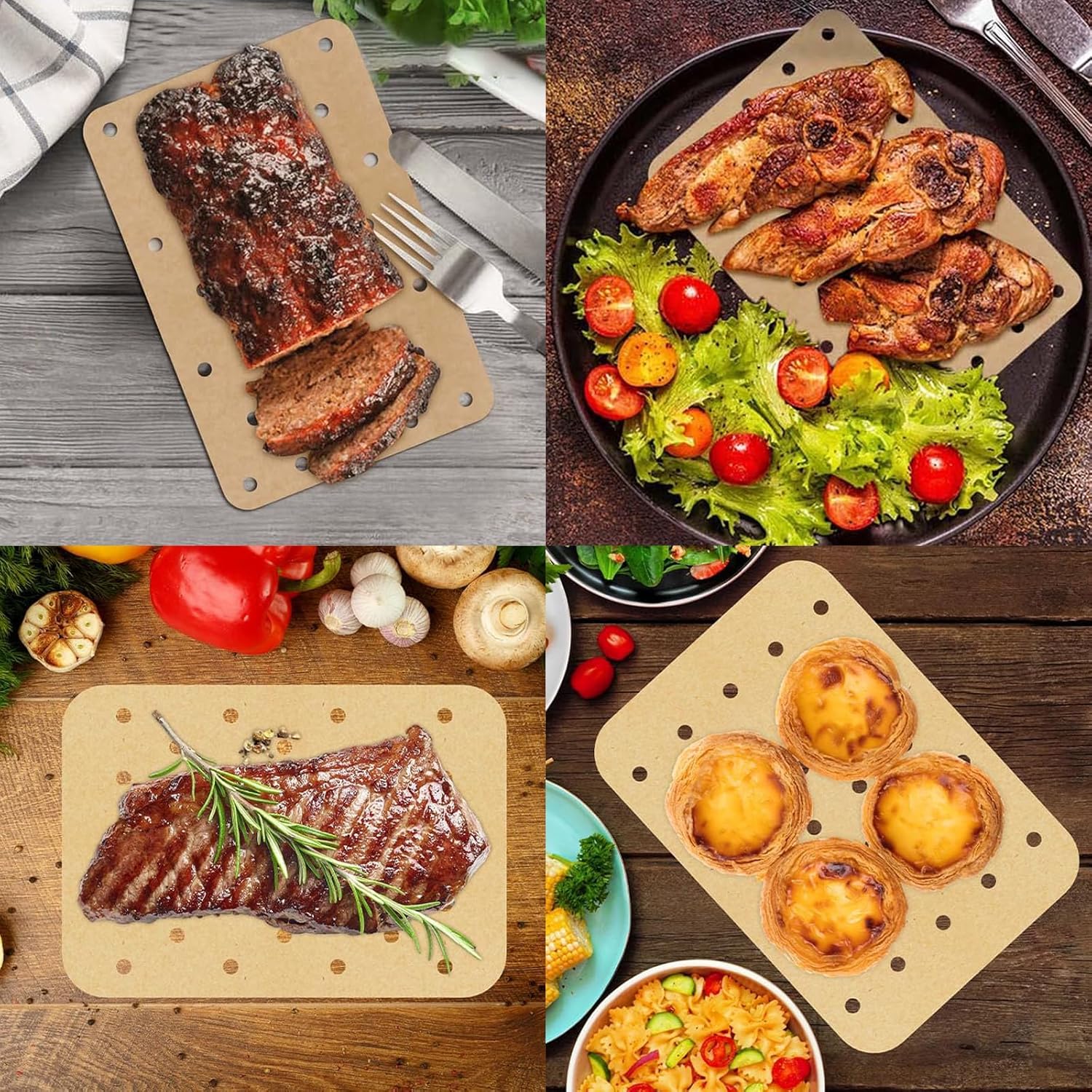 Duomama 100 PCS Air Fryer Non-Stick Paper Liners.Unbleached Perforated Papers,Disposable Paper Liner,Air Fryer Rectangle for Baking. 3 Duomama 100 PCS Air Fryer Non-Stick Paper Liners.Unbleached Perforated Papers,Disposable Paper Liner,Air Fryer Rectangle for Baking. - الصورة 3