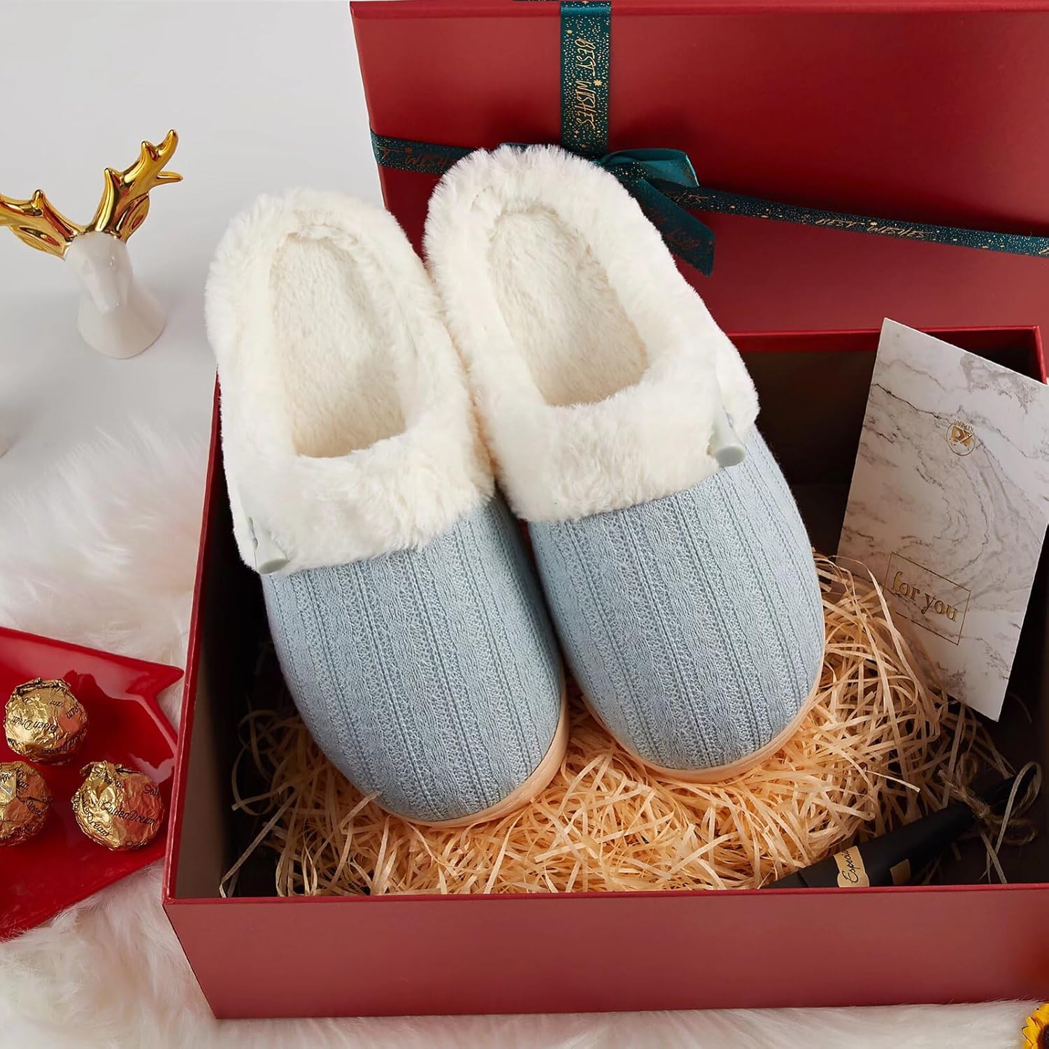 NineCiFun Women's Slip on Fuzzy Slippers Memory Foam House Slippers Outdoor Indoor Warm Plush Bedroom Shoes Scuff with Fur Lining 7 NineCiFun Women's Slip on Fuzzy Slippers Memory Foam House Slippers Outdoor Indoor Warm Plush Bedroom Shoes Scuff with Fur Lining - الصورة 7