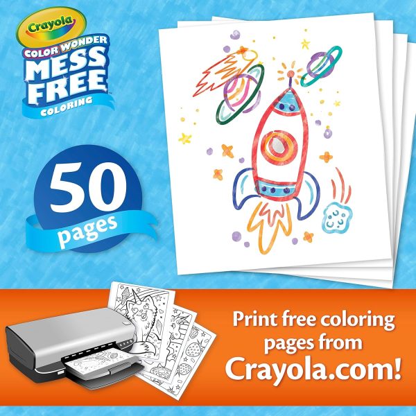 ⁦Crayola Color Wonder Mess Free Coloring, Blank Coloring Pages, 50 Count, Printable Page Refill Set⁩ - الصورة ⁦2⁩
