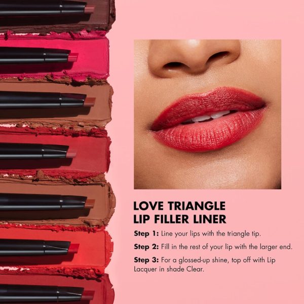 ⁦e.l.f. Love Triangle Lip Filler Liner, 2-in-1 Lipliner Pencil For Sculpting & Filling, Long-Lasting Intense Color, Vegan & Cruelty-Free, Mauve⁩ - الصورة ⁦5⁩