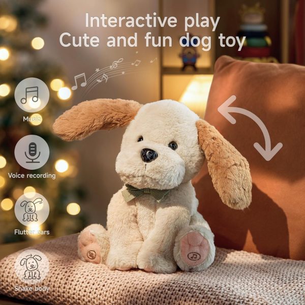 ⁦TUMAMA Baby Dancing Animated Plush Dog Talking Singing Dog Toy Children, Plush Interactive Laber Animal Dogs, Copy Talking, Ear & Body Waving, Singing Songs for age 3 4 5 +⁩ - الصورة ⁦2⁩