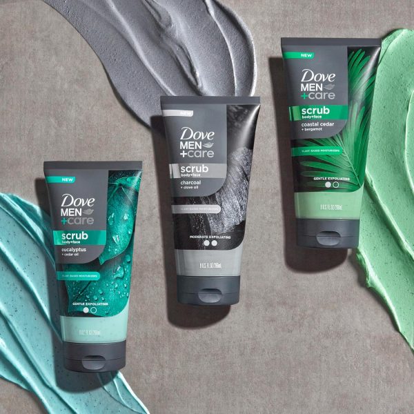 ⁦Dove Men+Care Eucalyptus Body and Face Scrub Deeply Exfoliates for Hydrated & Nourished Skin 100% Gentle Cleanser, No Sulfate Cleansers or Parabens⁩ - الصورة ⁦9⁩