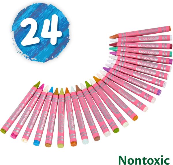 ⁦Crayola Confetti Crayons, Multi Color Crayons, Kids Coloring Supplies, 24 Count (Pack of 1)⁩ - الصورة ⁦2⁩