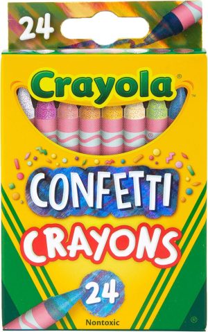 Crayola Confetti Crayons, Multi Color Crayons, Kids Coloring Supplies, 24 Count (Pack of 1)