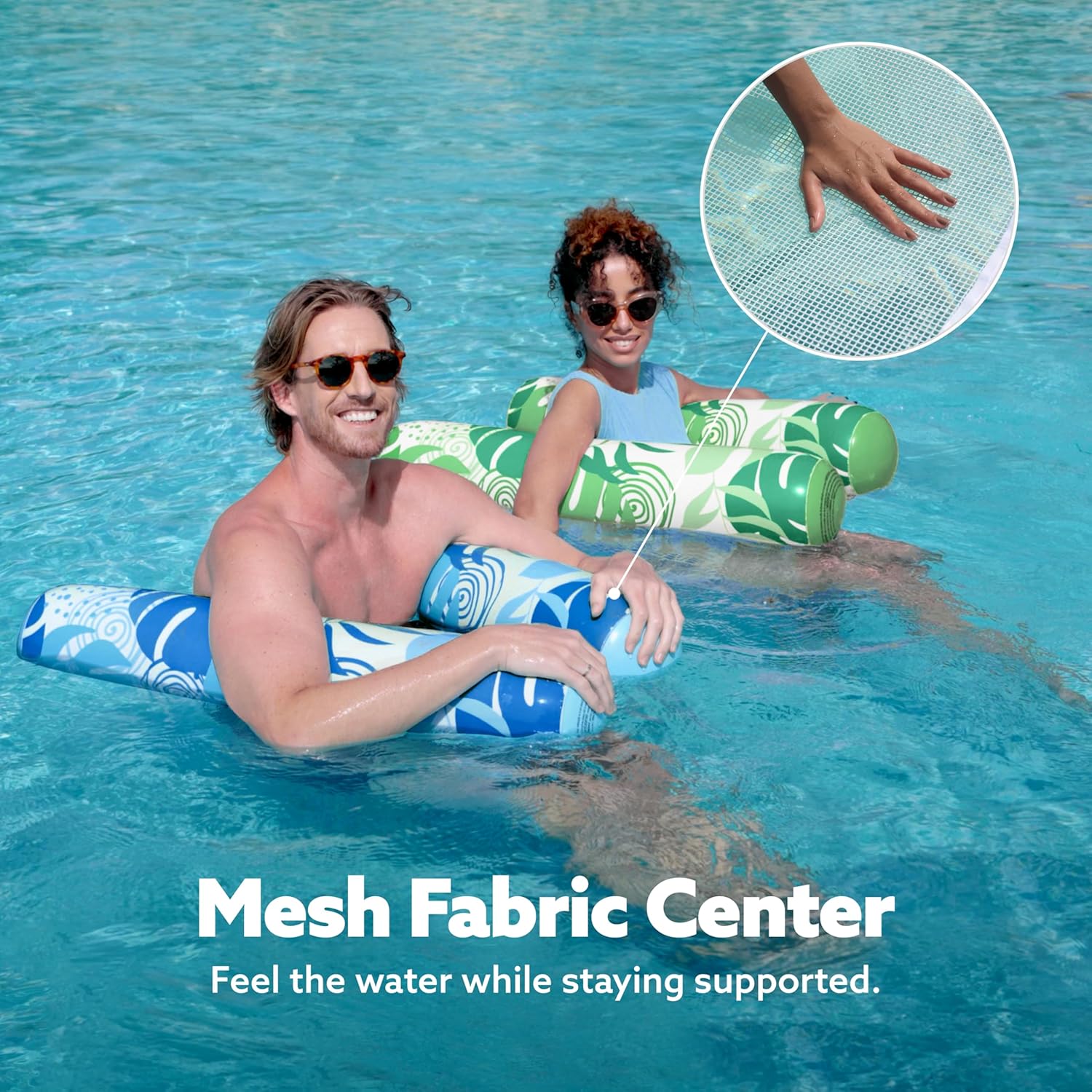 Sloosh 2 Packs Hammock Pool Floats Adults, 4-in-1 Multi-Purpose Inflatable Pool Floats PVC Water Hammock Lounge Floaties 8 Sloosh 2 Packs Hammock Pool Floats Adults, 4-in-1 Multi-Purpose Inflatable Pool Floats PVC Water Hammock Lounge Floaties - الصورة 8