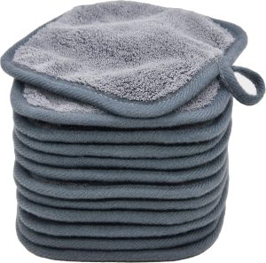 TYCA Makeup Remover Cloths for Face, Eye, Lips - Reusable Makeup Remover Pads Soft Microfiber Facial Cleansing Cloths 5 x 5 inch 12 Pack