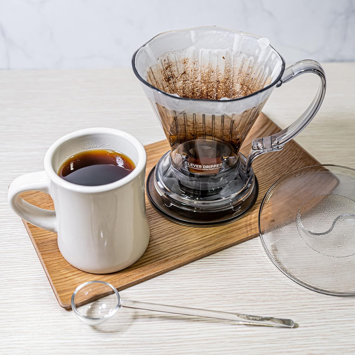 Clever Coffee Dripper, Pour Over Coffee Maker with Filters Included, 18 oz (Cloud) 9 Clever Coffee Dripper, Pour Over Coffee Maker with Filters Included, 18 oz (Cloud) - الصورة 9