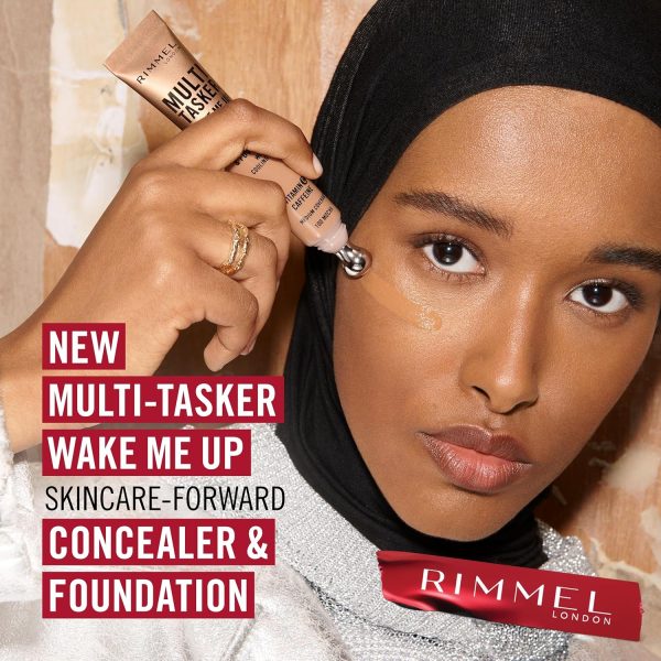 ⁦Rimmel Multi-Tasker Wake Me Up, 50 Sand, Concealer & Foundation, Brightens, Corrects, Buildable Coverage, Radiant Finish, Vegan Formula, 20ml⁩ - الصورة ⁦4⁩
