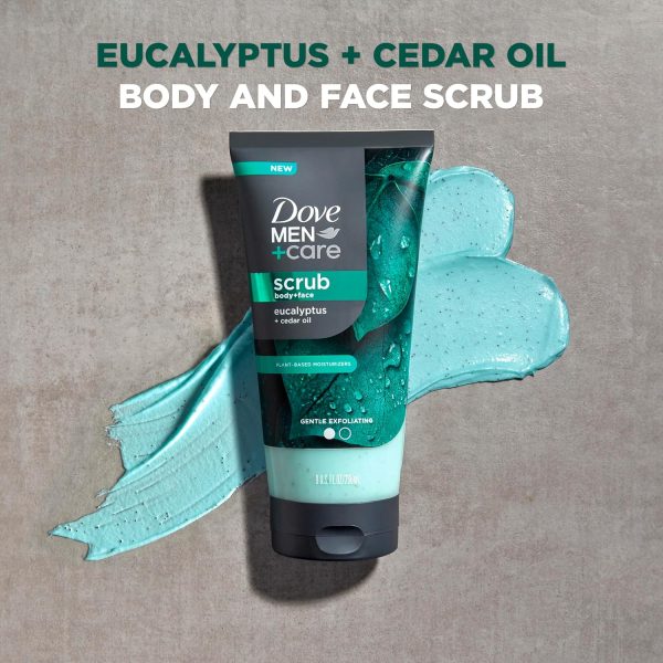 ⁦Dove Men+Care Eucalyptus Body and Face Scrub Deeply Exfoliates for Hydrated & Nourished Skin 100% Gentle Cleanser, No Sulfate Cleansers or Parabens⁩ - الصورة ⁦3⁩