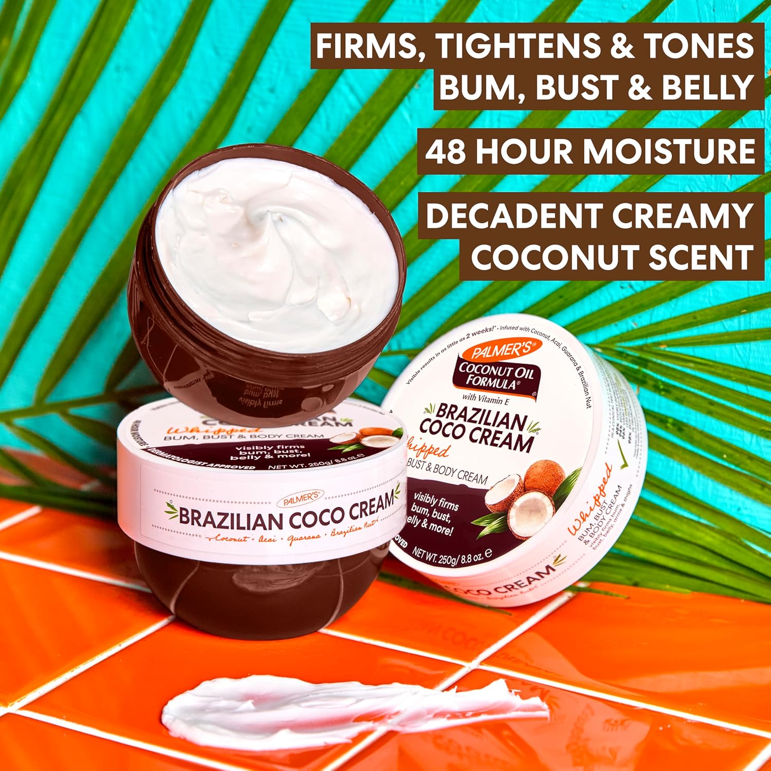 Palmer's Coconut Oil Formula Brazilian Coco Cream with Vitamin E, 8.8 Fl Oz, Whipped Bum, Bust & Body Cream, Helps with Skin Tightening & Firming 4 Palmer's Coconut Oil Formula Brazilian Coco Cream with Vitamin E, 8.8 Fl Oz, Whipped Bum, Bust & Body Cream, Helps with Skin Tightening & Firming - الصورة 4