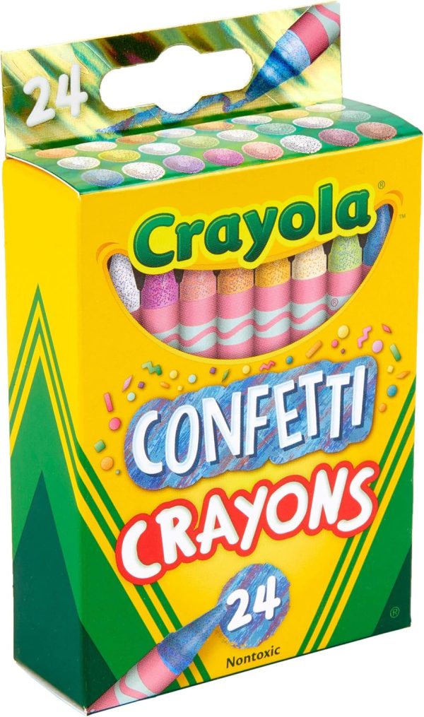 ⁦Crayola Confetti Crayons, Multi Color Crayons, Kids Coloring Supplies, 24 Count (Pack of 1)⁩ - الصورة ⁦6⁩