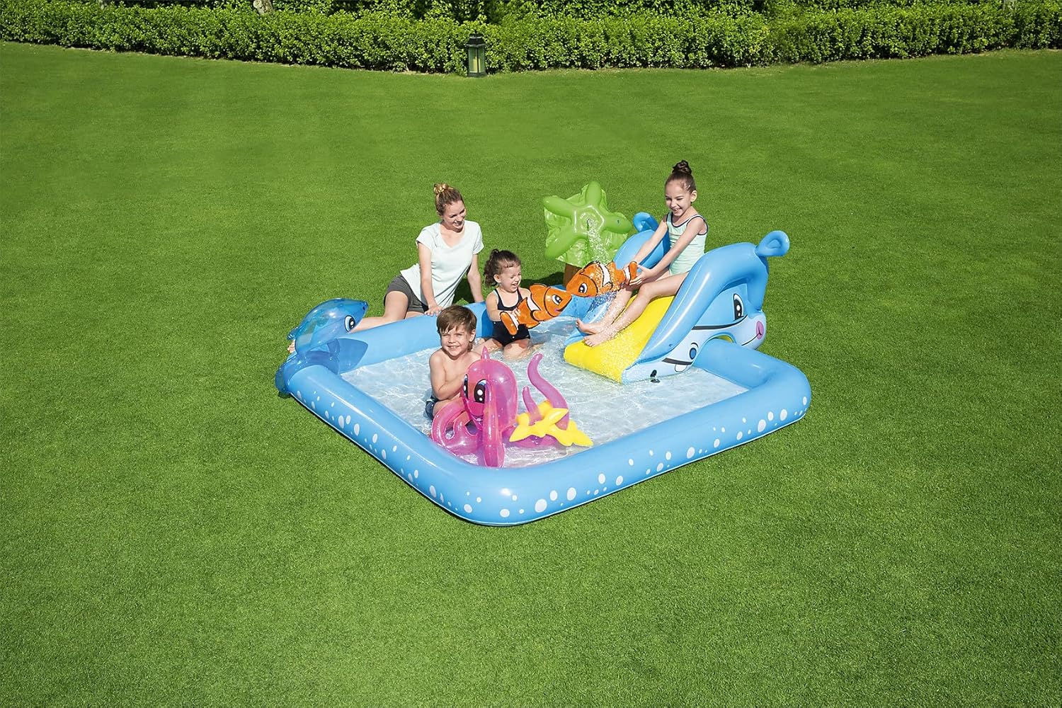 بركة سباحة مع مركز العاب و سحسيلة للاطفال، ازرق، 53052، فينيل 6 بركة سباحة مع مركز العاب و سحسيلة للاطفال، ازرق، 53052، فينيل - الصورة 6