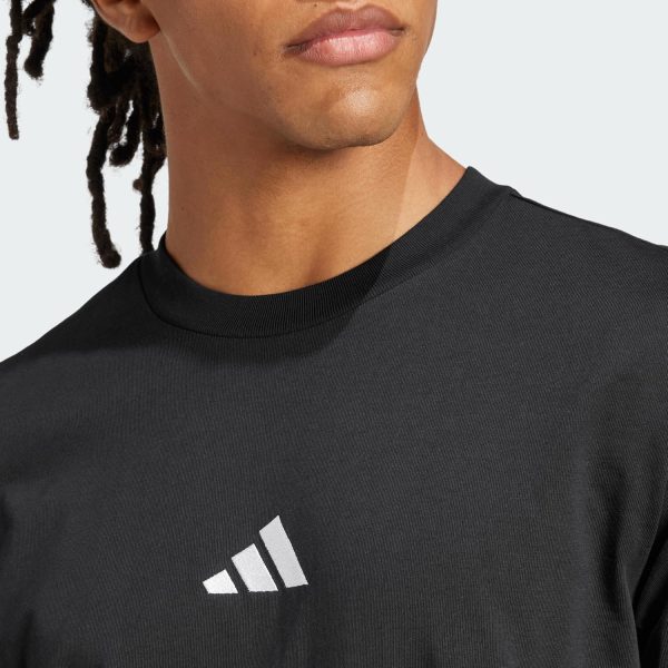 ⁦adidas Essentials Small Logo Single Jersey Black Men T-Shirt, S⁩ - الصورة ⁦2⁩