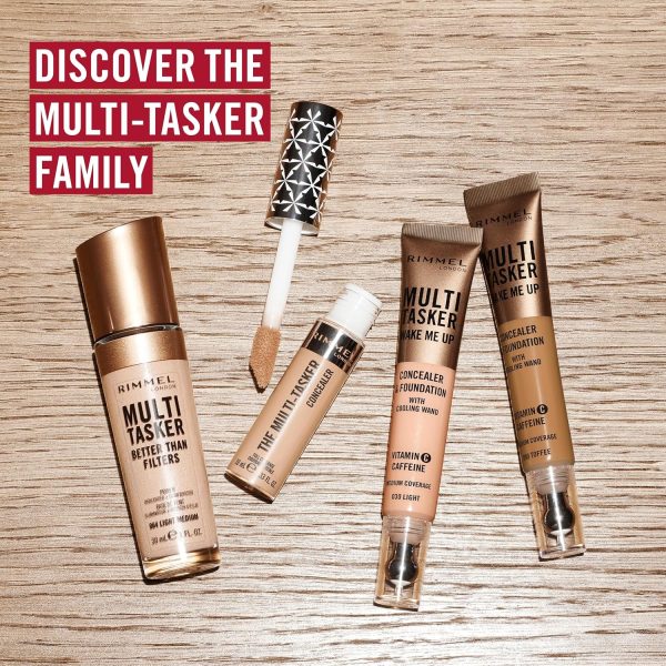 ⁦Rimmel Multi-Tasker Wake Me Up, 50 Sand, Concealer & Foundation, Brightens, Corrects, Buildable Coverage, Radiant Finish, Vegan Formula, 20ml⁩ - الصورة ⁦8⁩